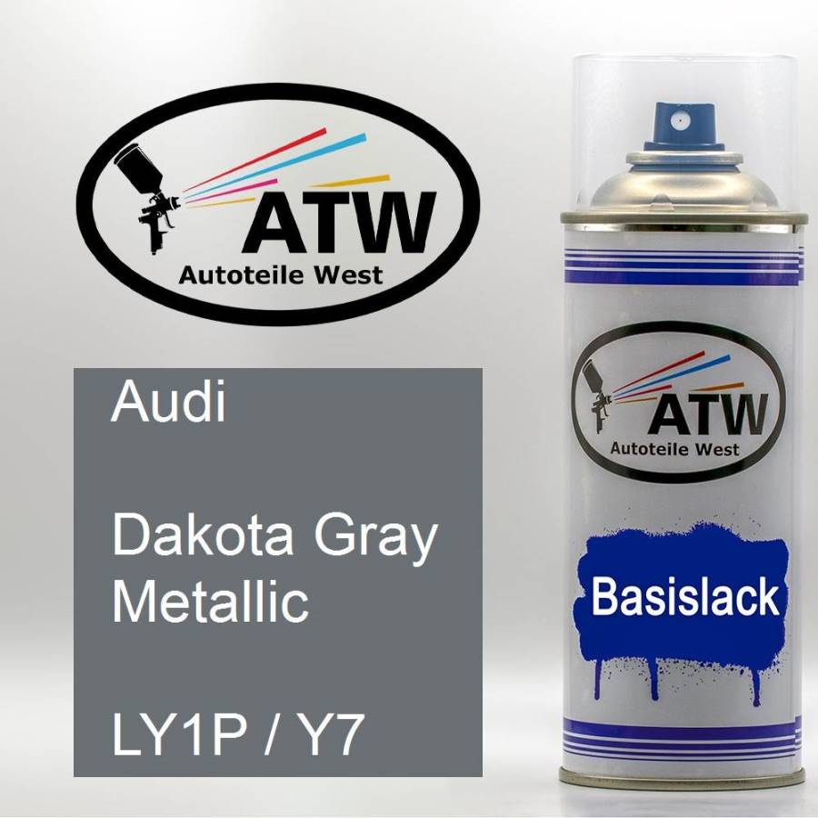 Audi, Dakota Gray Metallic, LY1P / Y7: 400ml Sprühdose, von ATW Autoteile West.